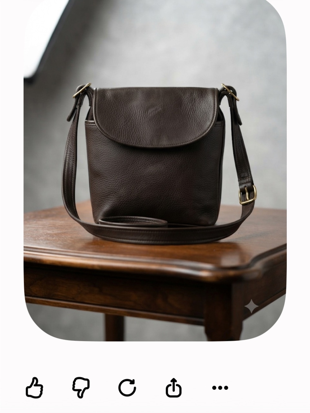 12 x 12.    Coach Dark Brown Leather Crossbody Bag